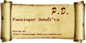 Passinger Debóra névjegykártya